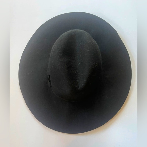 NWT Nordstrom 100% Felted Wool Hat Wide Brim Black Women’s One Size - Picture 1 of 4